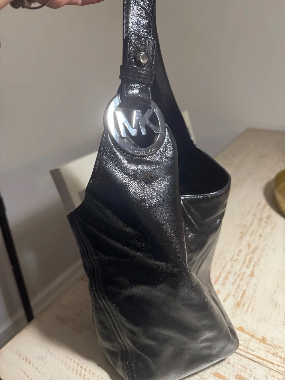 Michael Kors Black Leather Shoulder Hobo Bag very clean no callouts no scratches